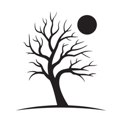 Black Tree Silhouette Vector illustration eps