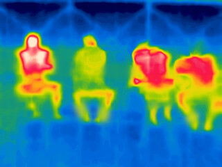 Guys' gatherings in the evening, the girls didn't come. Thermal Impressionism