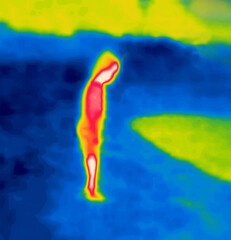 The girl and the sea. Hello, the sea. Thermal Impressionism.