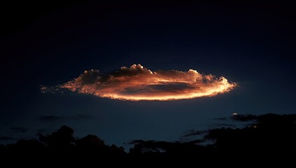 Illuminated cloud formation at twilight