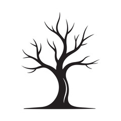 Winter Tree Silhouettes Isolated on a white background