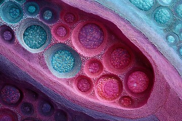 Detailed depiction of pancreas islets of Langerhans cell clusters