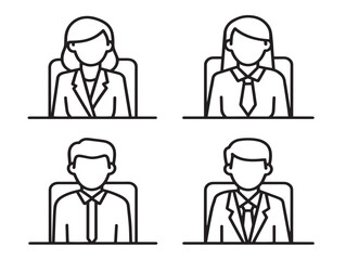 Modern Career Interview Outline Icon Professional Vector Illustration