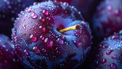 Close up of fresh plums