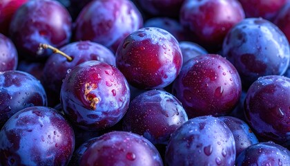 Close up of fresh plums