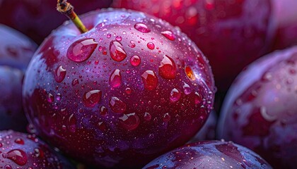 Close up of fresh plums