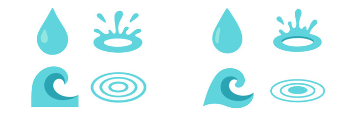 Splashing water droplets and waves create dynamic patterns in blue hues at a beach setting