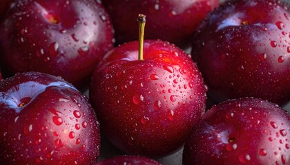 Close up of fresh plums