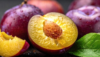 Close up of fresh plums