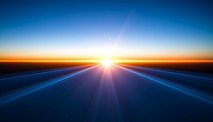 Obraz premium Sunrise highway, vibrant colors, dynamic motion blur