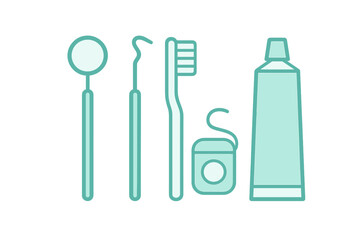 Essential dental tools for daily oral care in a clean and organized setting