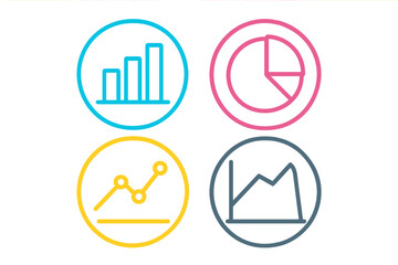Colorful charts and graphs represent data analysis and business growth in a modern style