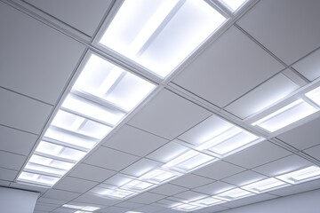 Modern office ceiling with recessed lighting