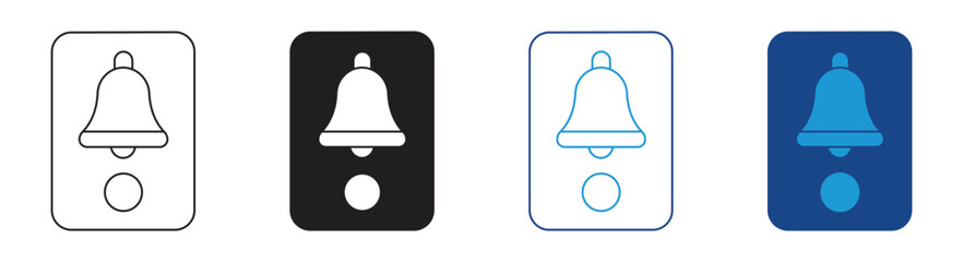 Set of doorbell icons. Ring the doorbell, Vector illustration.