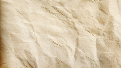 Old paper vintage texture surface for background. Recycle pale brown paper crumpled texture, Cream color recycled kraft paper texture blank with copy space for text.