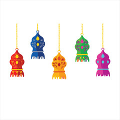 Happy Diwali Colorful Typography with Sparkles – Festival Greeting Vector on White Background