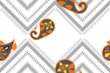 Paisley Pattern, Native American tribal fabric, ethnic art design Continuing the local fabric pattern, used for weaving carpets, vector illustration wallpaper, embroidery, cards,scrapbooks,silhouette.