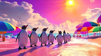 penguins on the beach