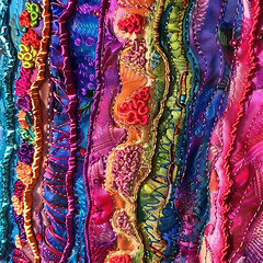 Vibrant Mixed Media Textile Art