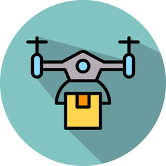 Drone Delivery lineal color icon