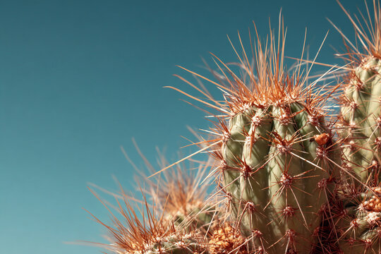 Desert Cactus Radiating Heat and Energy in Sunny Landscape