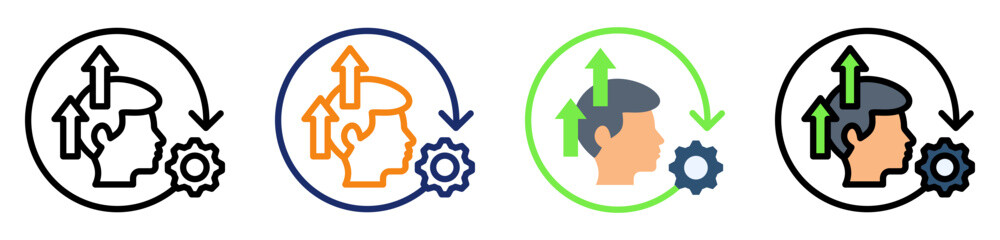 Self Motivation Icon Multiple Style Collection Set 