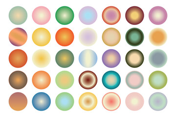 A vibrant collection of soft, gradient circles in various hues, creating a colorful and soothing visual composition. Ideal for backgrounds or abstract design projects.