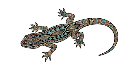 Naklejka premium Ornate Lizard Illustration. (1)