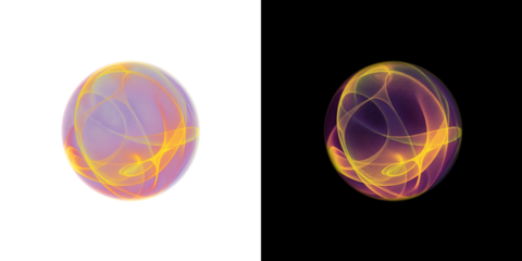 Stunning Abstract Colorful Glowing Spheres Illustration with Light Trails for Creative PNG Overlay Projects