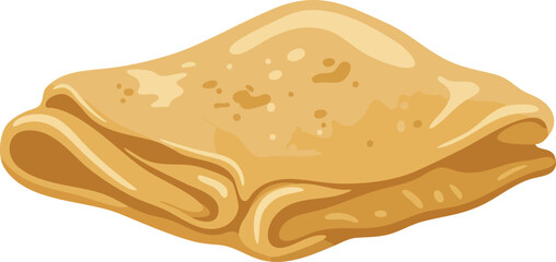 A folded, golden-brown crepe or pancake.