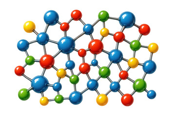Molecular structure with connected atoms.