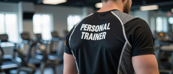 Personal trainer in gym setting, showcasing fitness and motivation. environment is modern and well equipped, ideal for workouts