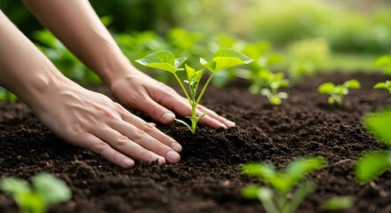 Planting a tomato seedling
