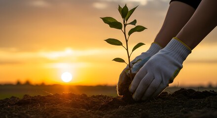 hands holding a plant