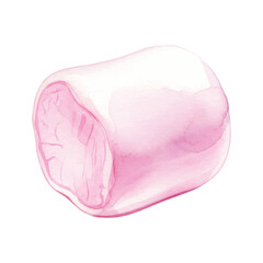 Watercolor Vector Marshmallow Candy Illustration on White Background