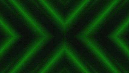 Abstract green lines of neon lights and shadows