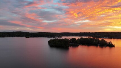 Beautiful sunrise over a lake - Powered by Adobe