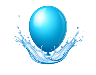 Colorful Water Splash Balloon Burst Icon Isolated on White