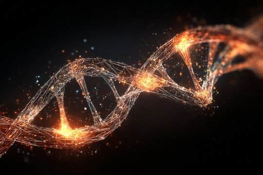 DNA Helix Surrounded by Glowing Energy Field