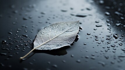 water drops on leaf