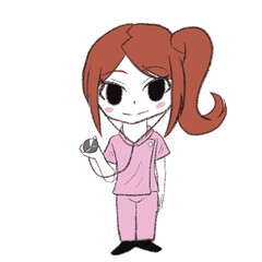 聴診器を持っている看護師の女の子