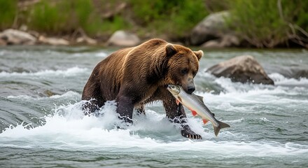 Bear Catching Fish.