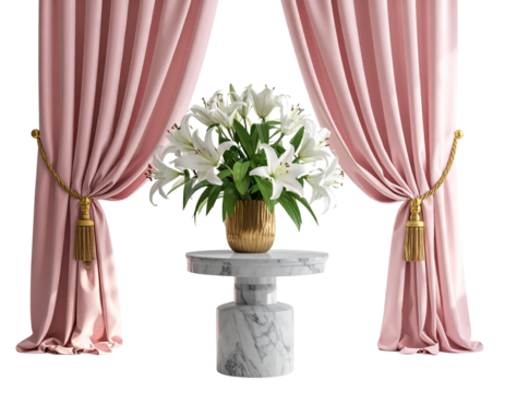 Elegant Pink Curtains with Luxury Living Room Décor