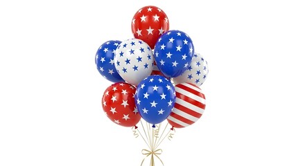 Patriotic balloons red white blue stars stripes festive celebration party decorations