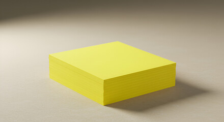 Stack of vibrant yellow sticky notes offering creative and organizational possibilities