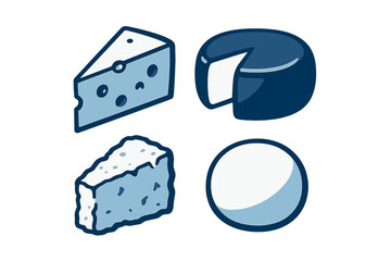 Different types of cheese displayed on a simple background for culinary inspiration and enjoyment