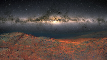 View of the Milky Way Galaxy from Mars "Elements of this image furnished by NASA" © muratart