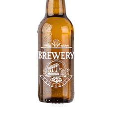 Craft Beer Bottle: Brewery Label Design on transparent background