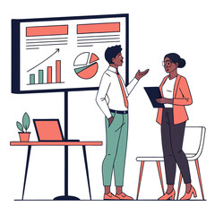 Business People Analyzing Data in a Meeting