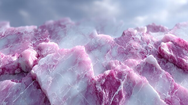 Abstract Pink and White Marble Stone Texture Background with Detailed Veins and Soft Lighting for Luxury Design 148